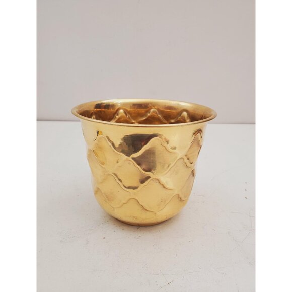 Vintage 1980s brass Planter, Plant Holder, Succulent Pot, brass Plant Pot, brass - Picture 2 of 10